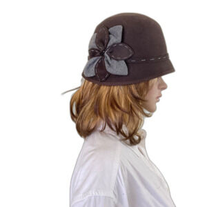 NWT Scala Hat Women's Wool Cloche Flower Bucket Hat Bratz Y2K OS